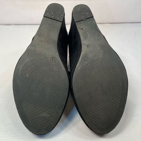 Women's Black Suede Wedge Ankle Boots Size 6.5 by Xappeal EUC - Picture 6 of 6